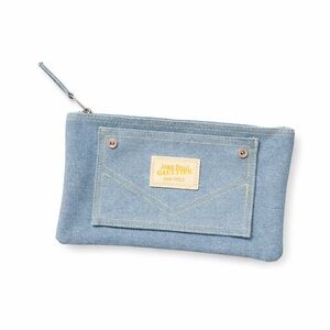 Jean Paul Gaultier Light Blue Denim Pouch with Cream Logo Patch